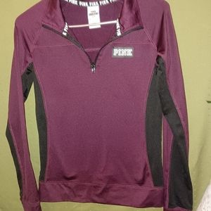 Victoria Secrets (pink) purple/black long sleeve collared pullover